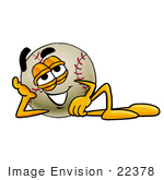 #22378 Clip Art Graphic Of A Baseball Cartoon Character Resting His Head On His Hand