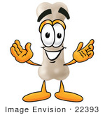 #22393 Clip Art Graphic Of A Bone Cartoon Character With Welcoming Open Arms