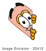 #22412 Clip Art Graphic Of A Bandaid Bandage Cartoon Character Peeking Around A Corner