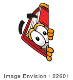 #22601 Clip Art Graphic Of A Book Cartoon Character Peeking Around A Corner
