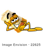 #22625 Clip Art Graphic Of A Construction Road Safety Barrel Cartoon Character Resting His Head On His Hand