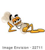 #22711 Clip Art Graphic Of A Bone Cartoon Character Resting His Head On His Hand