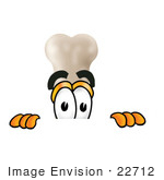 #22712 Clip Art Graphic Of A Bone Cartoon Character Peeking Over A Surface