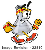 #22810 Clip Art Graphic Of A Laboratory Flask Beaker Cartoon Character Speed Walking Or Jogging