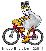 #22814 Clip Art Graphic Of A Laboratory Flask Beaker Cartoon Character Riding A Bicycle