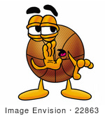 #22863 Clip Art Graphic Of A Basketball Cartoon Character Whispering And Gossiping