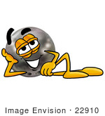 #22910 Clip Art Graphic Of A Bowling Ball Cartoon Character Resting His Head On His Hand