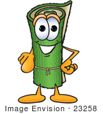 #23258 Clip Art Graphic Of A Rolled Green Carpet Cartoon Character Pointing At The Viewer
