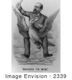 #2339 Benjamin Harrison Riding On The Back Of An Eagle