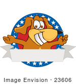 #23606 Clip Art Graphic Of A Cute Brown Dog Cartoon Character Label