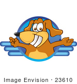 #23610 Clip Art Graphic Of A Cute Brown Dog Cartoon Character Logo