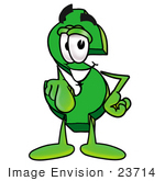 #23714 Clip Art Graphic Of A Green Usd Dollar Sign Cartoon Character Pointing At The Viewer
