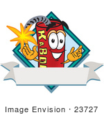 #23727 Clip Art Graphic Of A Stick Of Red Dynamite Cartoon Character Label