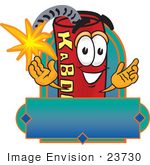 #23730 Clip Art Graphic Of A Stick Of Red Dynamite Cartoon Character Label