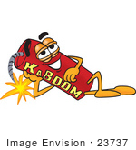 #23737 Clip Art Graphic Of A Stick Of Red Dynamite Cartoon Character Resting His Head On His Hand
