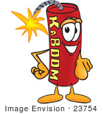 #23754 Clip Art Graphic Of A Stick Of Red Dynamite Cartoon Character Pointing At The Viewer