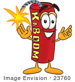 #23760 Clip Art Graphic Of A Stick Of Red Dynamite Cartoon Character With Welcoming Open Arms