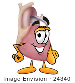 #24340 Clip Art Graphic Of A Human Heart Cartoon Character Pointing At The Viewer