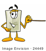 #24449 Clip Art Graphic Of A White Electrical Light Switch Cartoon Character Holding A Pointer Stick