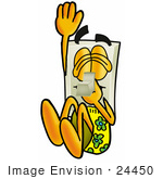 #24450 Clip Art Graphic Of A White Electrical Light Switch Cartoon Character Plugging His Nose While Jumping Into Water