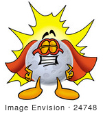 #24748 Clip Art Graphic Of A Full Moon Cartoon Character Dressed As A Super Hero