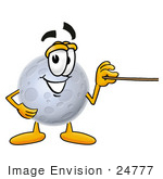 #24777 Clip Art Graphic Of A Full Moon Cartoon Character Holding A Pointer Stick