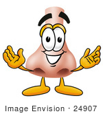 #24907 Clip Art Graphic Of A Human Nose Cartoon Character With Welcoming Open Arms