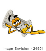 #24951 Clip Art Graphic Of A Pillar Cartoon Character Resting His Head On His Hand