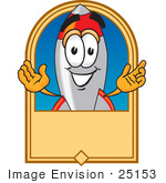 #25153 Clip Art Graphic Of A Space Rocket Cartoon Character Label