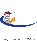#25155 Clip Art Graphic Of A Space Rocket Cartoon Character Logo With A Blue Dash