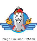#25156 Clip Art Graphic Of A Space Rocket Cartoon Character Logo