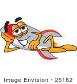 #25182 Clip Art Graphic Of A Space Rocket Cartoon Character Resting His Head On His Hand