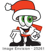 #25261 Clip Art Graphic Of A Santa Claus Cartoon Character Pointing At The Viewer