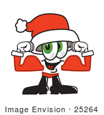#25264 Clip Art Graphic Of A Santa Claus Cartoon Character Flexing His Arm Muscles