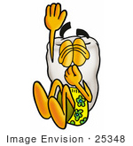 #25348 Clip Art Graphic Of A Human Molar Tooth Character Plugging His Nose While Jumping Into Water