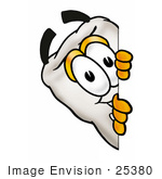 #25380 Clip Art Graphic Of A Human Molar Tooth Character Peeking Around A Corner