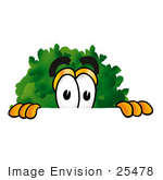 #25478 Clip Art Graphic Of A Tree Character Peeking Over A Surface