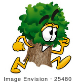#25480 Clip Art Graphic Of A Tree Character Running