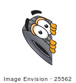 #25562 Clip Art Graphic Of A Tire Character Peeking Around A Corner