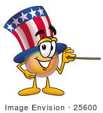 #25600 Clip Art Graphic Of A Patriotic Uncle Sam Character Holding A Pointer Stick