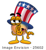 #25602 Clip Art Graphic Of A Patriotic Uncle Sam Character Whispering And Gossiping