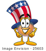 #25603 Clip Art Graphic Of A Patriotic Uncle Sam Character With His Hands On His Hips