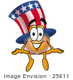 #25611 Clip Art Graphic Of A Patriotic Uncle Sam Character Sitting