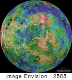 #2585 Hemispheric View Of Venus Centered At 270 Degrees East Longitude
