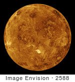 #2588 Global View Of The Northern Hemisphere Of Venus
