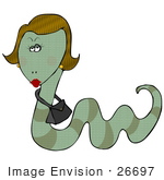#26697 Womanlike Snake With A Purse Clipart