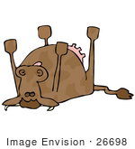 #26698 Smart Cow Playing Dead To Avoid Going To The Butcher Shop Clipart
