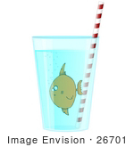 #26701 Fish In A Glass Of Water Clipart