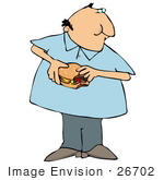 #26702 Hungry Man Eating A Cheeseburger Clipart