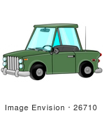 #26710 Brand New Green Automobile Clipart